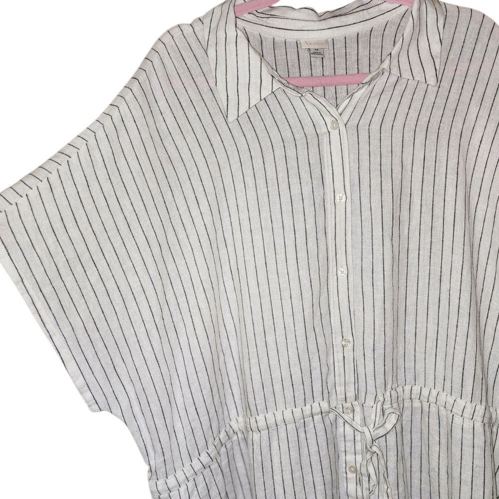 2/30 A New Day Maxi Dress White With Blue Stripes - Picture 4 of 4